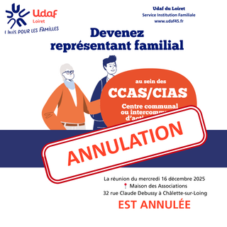 Annulation de la réunion du 16 décembre