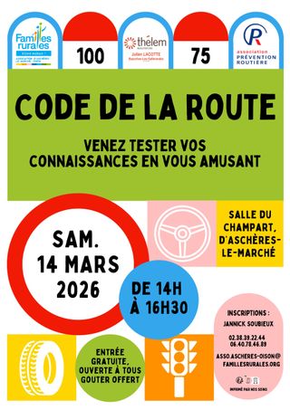 Code de la route à Aschères-le-Marché : une action de prévention portée par une association adhérente de l’Udaf du Loiret